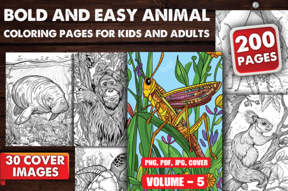 Bold and Easy Animal Coloring Pages V-05: A Practical Guide to Accessible Creative Design