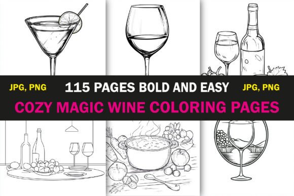 Bold and Easy Magic Wine Coloring Page Ideas