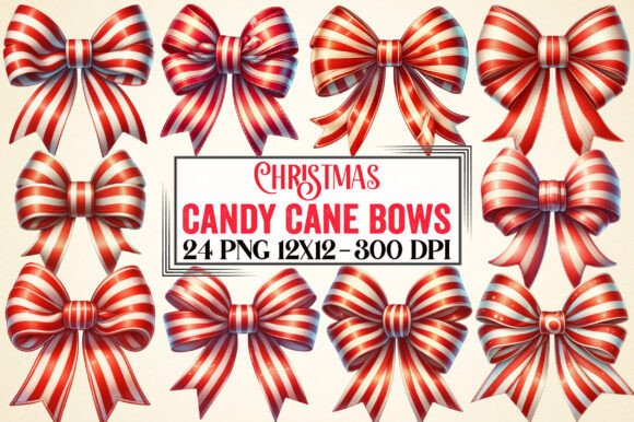 Christmas Candy Cane Bows PNG: Selecting Quality Graphics for Holiday Projects