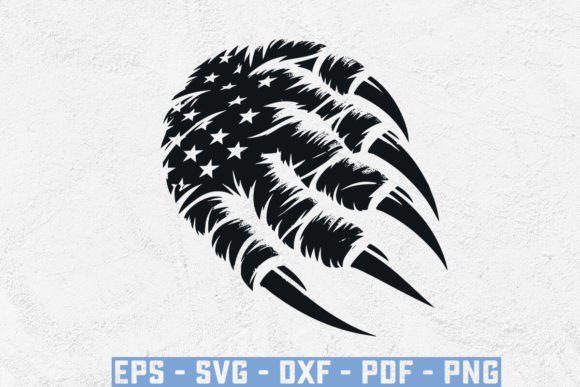 Claw Scratches USA Flag with Eagle Face Design Guide