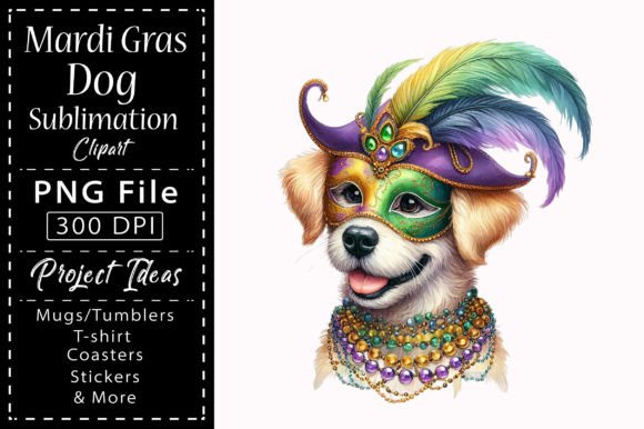 Cute Dog Mardi Gras Sublimation Clipart Guide
