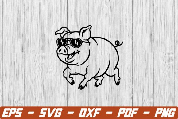 Cute Pig with Sunglasses SVG: Creative Animal Design