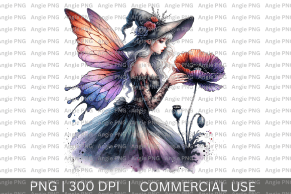 Elevating Dark Aesthetics with Gothic Garden Fairy PNG Clipart
