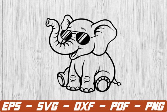 Elevating Designs with Elephant with Sunglasses SVG and Animal SVG Assets