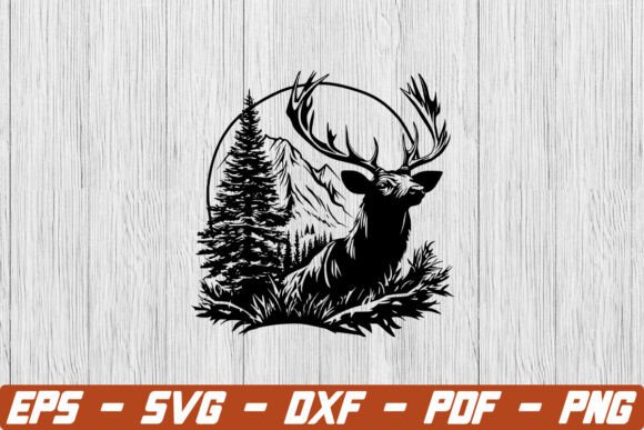 Elevating Outdoor Crafts with Deer with Mountain Tree SVG Designs