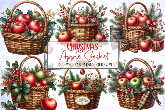 Evaluating Christmas Apple Basket Clipart for Professional Holiday Design