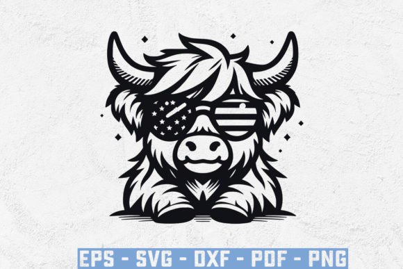 Evaluating Highland Cow Head and USA Flag SVG Designs for Patriotic Crafts