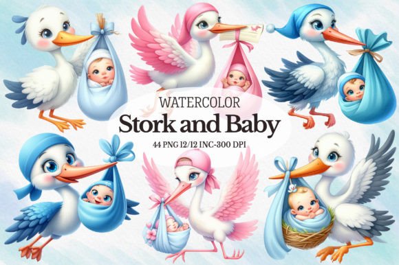 Evaluating Stork and Baby Sublimation Clipart for Creative Projects