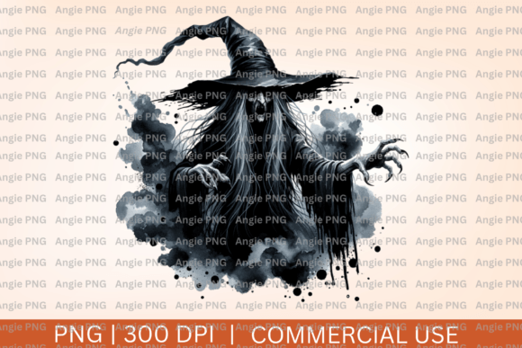 Halloween Witch Watercolor PNG Assets