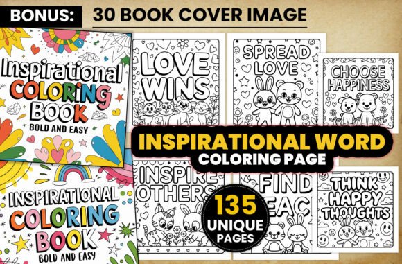 Inspirational Word Coloring Pages: Creative Mindfulness