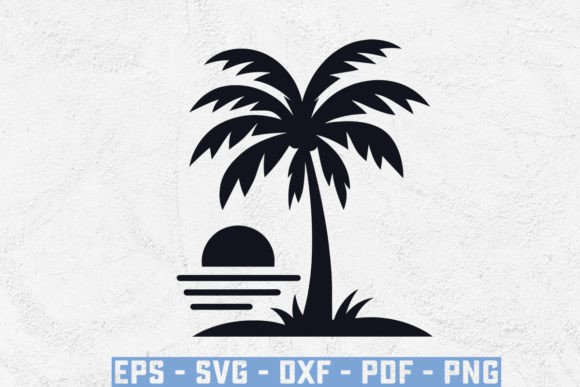Palm Tree with Beach Silhouette Svg File: Practical Applications for Creators and Businesses
