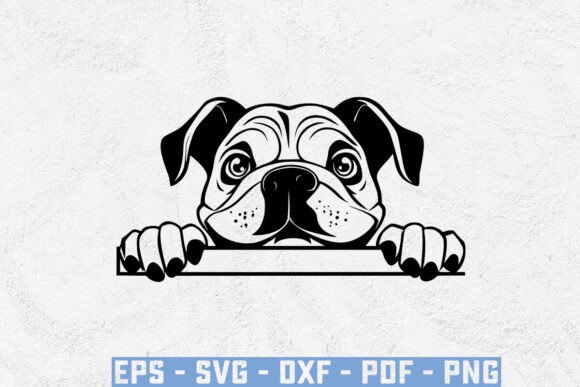 Peeking English Bulldog SVG: Creative Design Uses