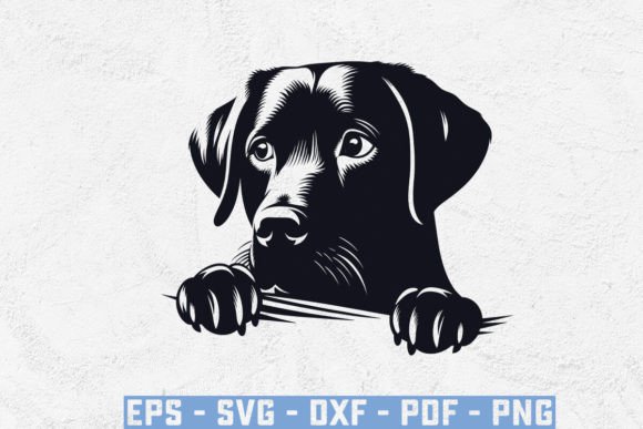 Peeking Labrador Retriever Dog SVG for Creative Projects