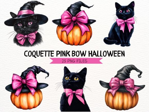 Pink Coquette Bow Halloween Clipart PNG Guide