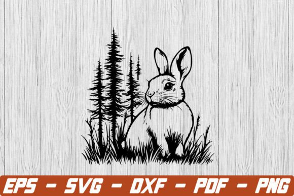 Rabbit with Trees and Grass Svg, Bunny: Practical Applications for Crafters and Designers
