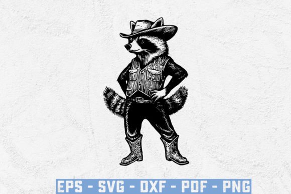 Raccoon Cowboy Svg, Cowboy Svg, Raccoon: Merging Western Aesthetics with Modern Digital Craft