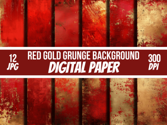 Red Gold Grunge Backgrounds Textures: Elevating Visual Design with Gritty Elegance
