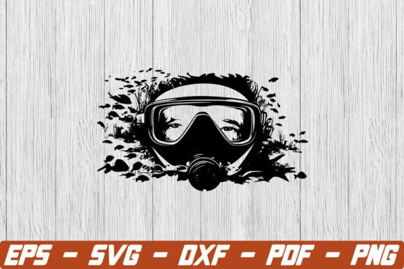 Scuba Diving Mask with Ocean Scene SVG: A Creative Asset for Makers and Designers