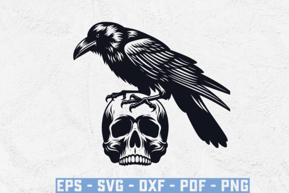 Strategic Application of Crow on a Skull SVG, Raven Skull SVG, and Crow Imagery in Niche Branding