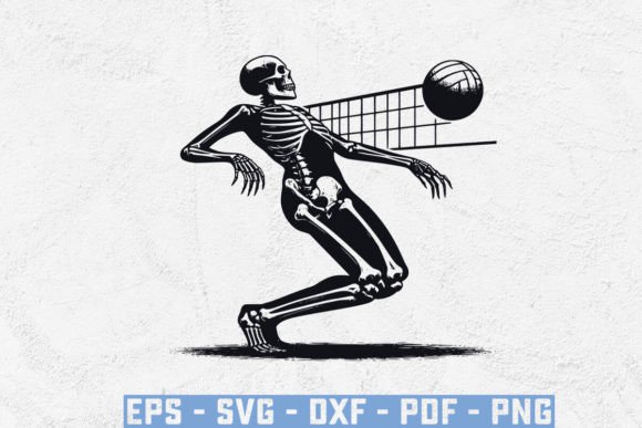 USA Flag Skeleton Volleyball SVG: Creative Design Guide