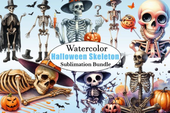 Watercolor Halloween Skeleton Clipart: Creative Uses