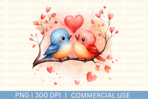 Watercolor Valentine's Day Birds PNG: Practical Applications for Creators and Businesses